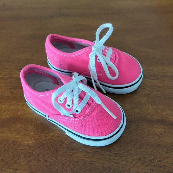 Vans Toddler Shoes Authentic Neon Pink toddler size 4 Sneakers - Picture 1 of 6